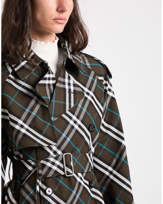 Burberry Black Military Overcoat & Trench Coat Polyester, Cotton