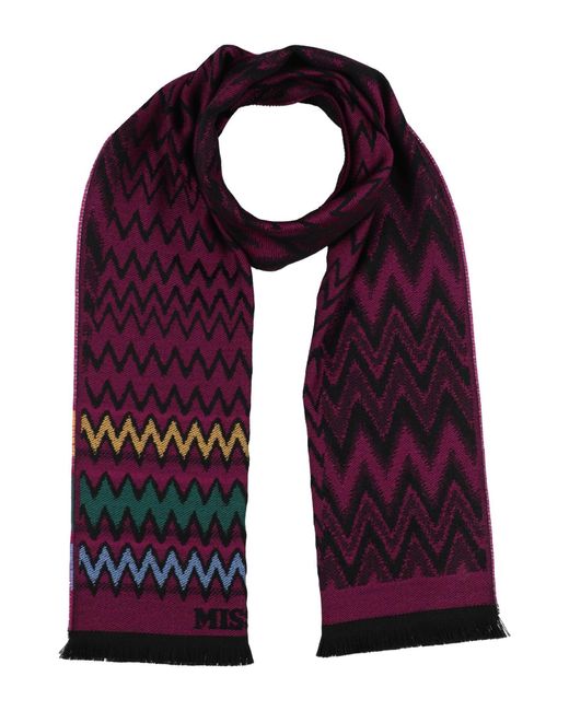 Missoni Purple Plum Scarf Wool for men
