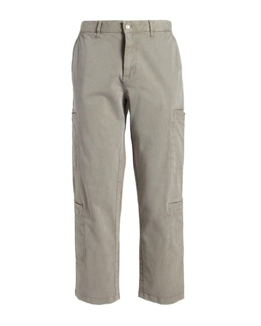 Represent Gray Khaki Pants Cotton, Elastane for men