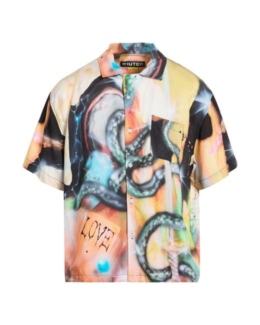 Iuter Blue Shirt Viscose for men