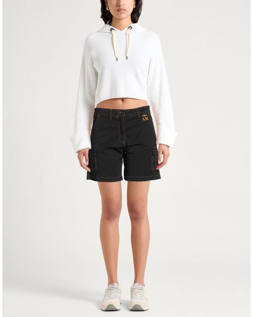 Aeronautica Militare Black Shorts & Bermuda Shorts Cotton, Elastane