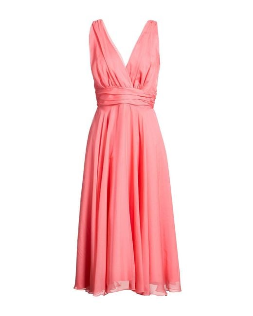 ATELIER LEGORA Pink Coral Midi Dress Polyamide, Viscose