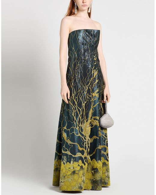 Alberta Ferretti Green Maxi Dress Polyester, Silk, Polyamide