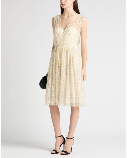 Elisabetta Franchi Natural Midi Dress Polyester