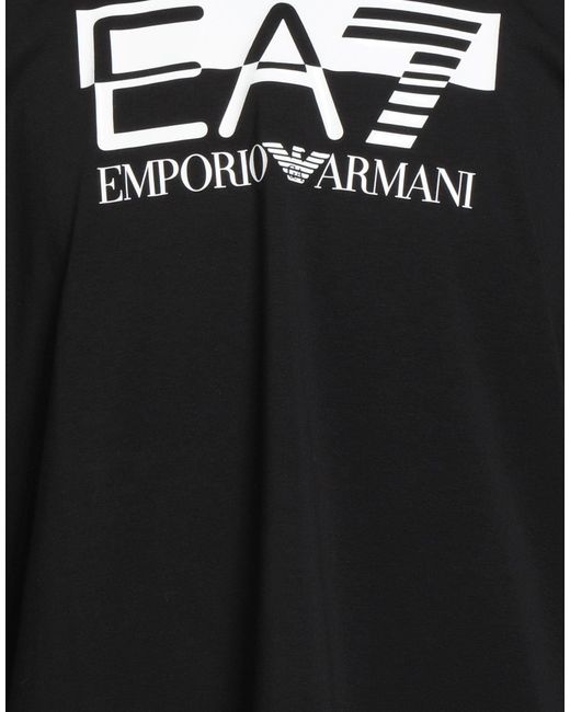 EA7 Black T-Shirt Cotton, Elastane for men