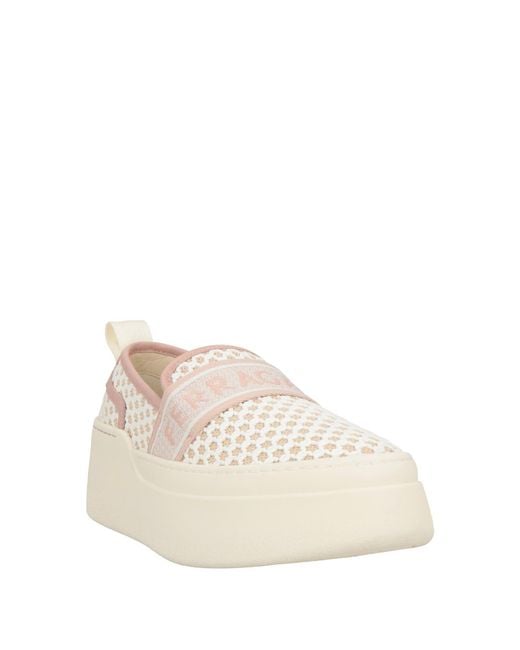 Ferragamo Natural Sneakers Leather, Textile Fibers