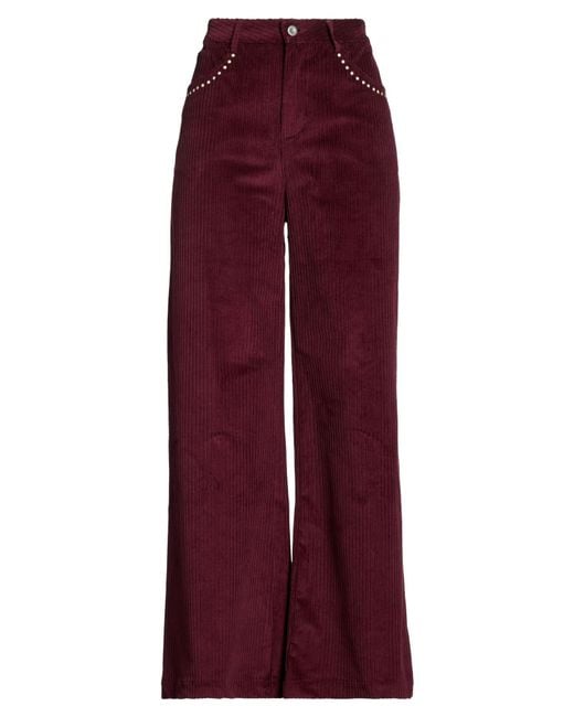 A PAPER KID Red Pants Cotton, Elastane