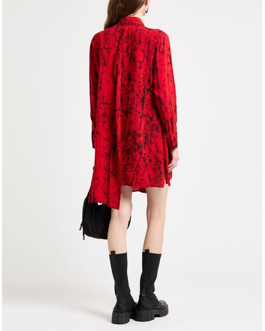 Yohji Yamamoto Red Mini Dress Rayon