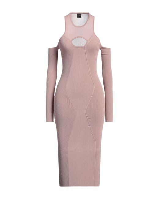 Pinko Pink Midi Dress Viscose, Polyamide, Elastane