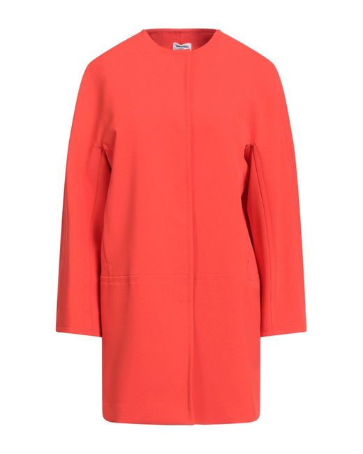 RUE DU BAC Red Overcoat & Trench Coat Polyester, Elastane