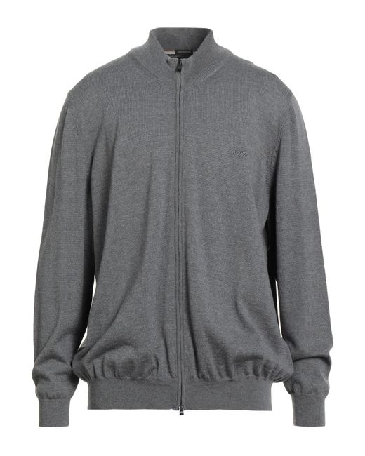 Boss Gray Cardigan Virgin Wool for men