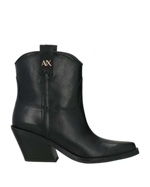 ARMANI EXCHANGE Black Ankle Boots