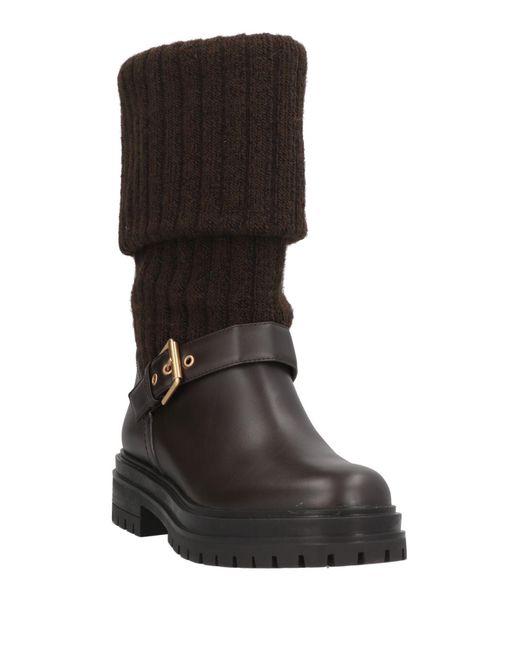Gianvito Rossi Brown Dark Ankle Boots Leather, Textile Fibers
