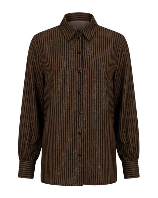 Dixie Brown Shirt Viscose, Metallic Fiber, Polyamide