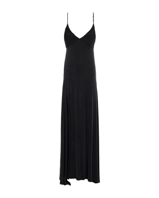 Versace Jeans Couture Black Maxi Dress Cupro, Elastane, Polyamide