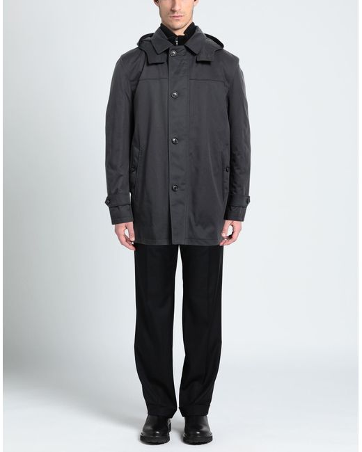 Angelo Nardelli Black Overcoat & Trench Coat for men