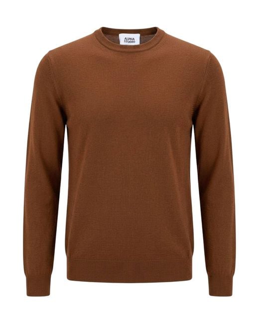 Pullover Alpha Studio pour homme en coloris Brown