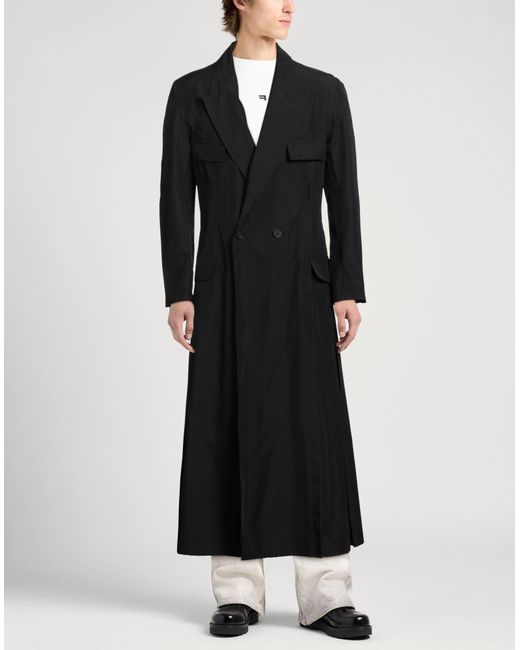 Y-3 Black Overcoat & Trench Coat for men