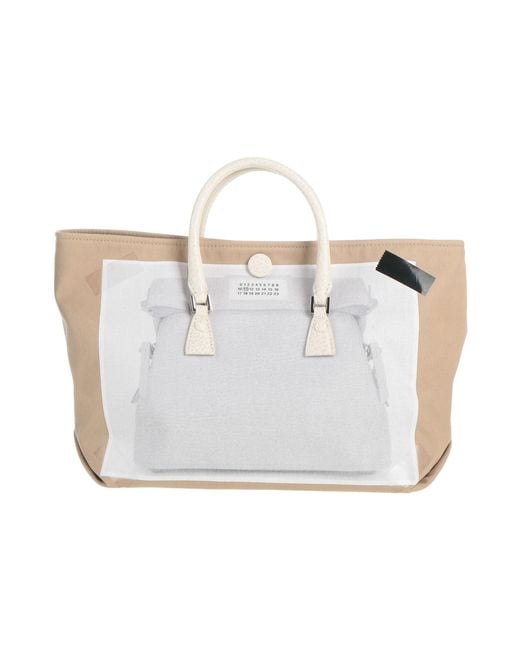 Maison Margiela White Khaki Handbag Polyester, Cotton, Cow Leather, Metal