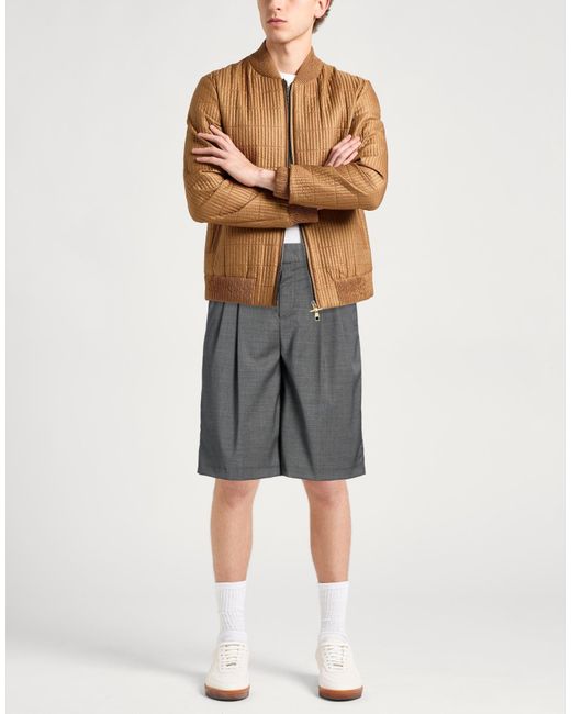 PT Torino Gray Shorts & Bermuda Shorts Polyester, Wool, Elastane for men