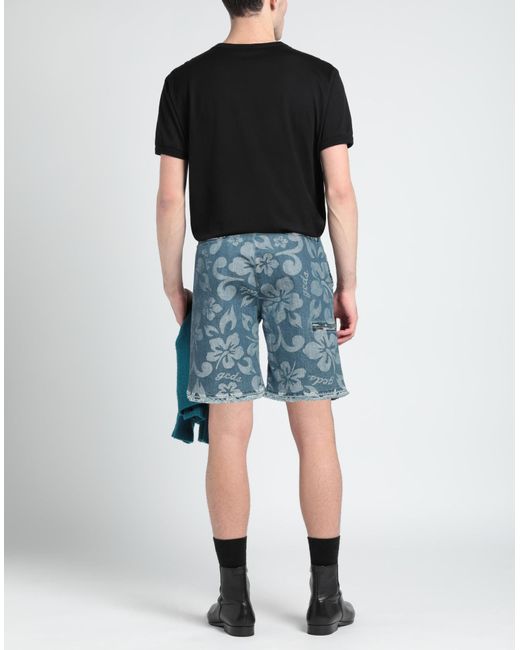 Gcds Blue Denim Shorts for men