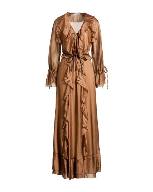 Motel Brown Maxi Dress Tencel, Polyester