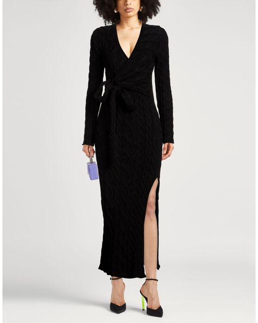 Akep Black Maxi Dress Viscose, Polyester, Polyamide
