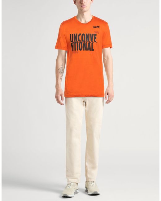 Kiton Orange T-Shirt Giza 45 Cotton for men