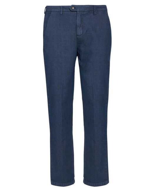 Yan Simmon Blue Pants Cotton, Elastane for men