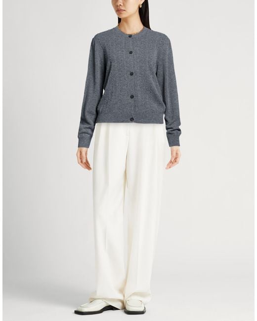 Fabiana Filippi Gray Cardigan Virgin Wool, Silk, Cashmere