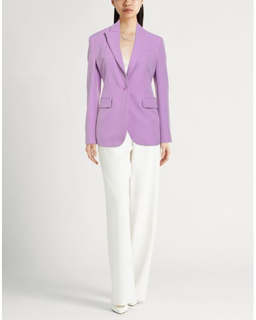 Liu Jo Purple Lilac Blazer Polyester, Elastane