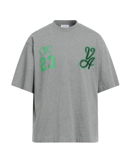Off-White c/o Virgil Abloh Gray T-Shirt Cotton, Elastane for men