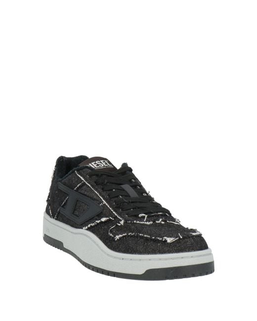 DIESEL Black Charcoal Sneakers Textile Fibers for men