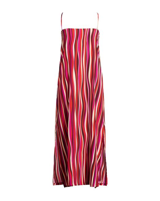 Siyu Red Maxi Dress Silk, Elastane