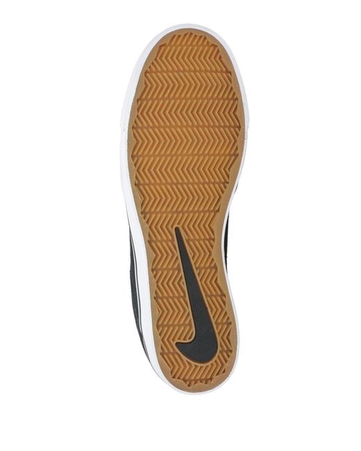 Nike Black Sneakers Leather, Textile Fibers for men