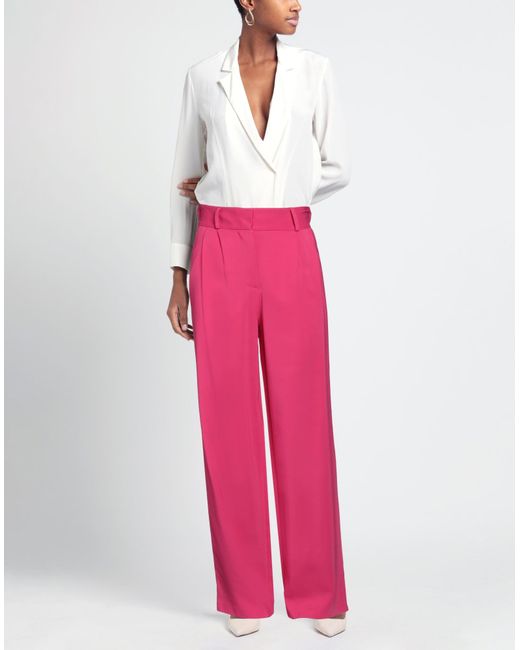 SIMONA CORSELLINI Pink Fuchsia Pants Viscose, Elastane