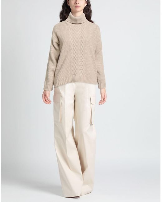 Panicale Natural Turtleneck Wool, Viscose, Silk, Cashmere, Metallic Fiber