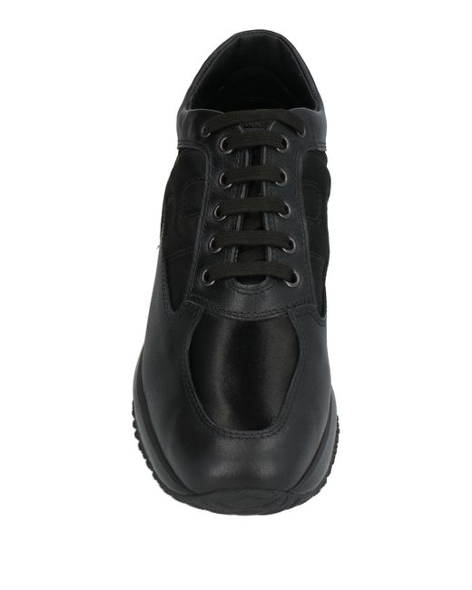 Hogan Black Interactive Sneakers Leather, Textile Fibers