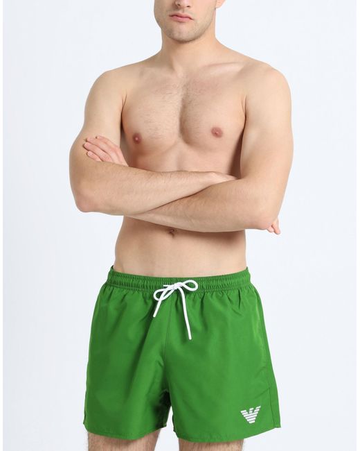 Emporio Armani Green Swim Trunks for men