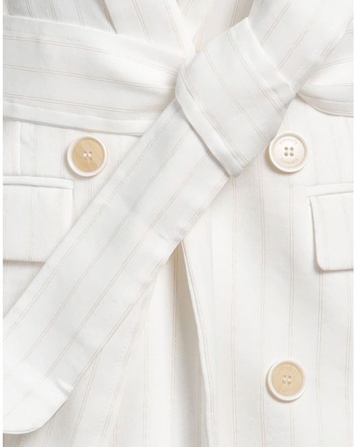 Eleventy White Overcoat & Trench Coat