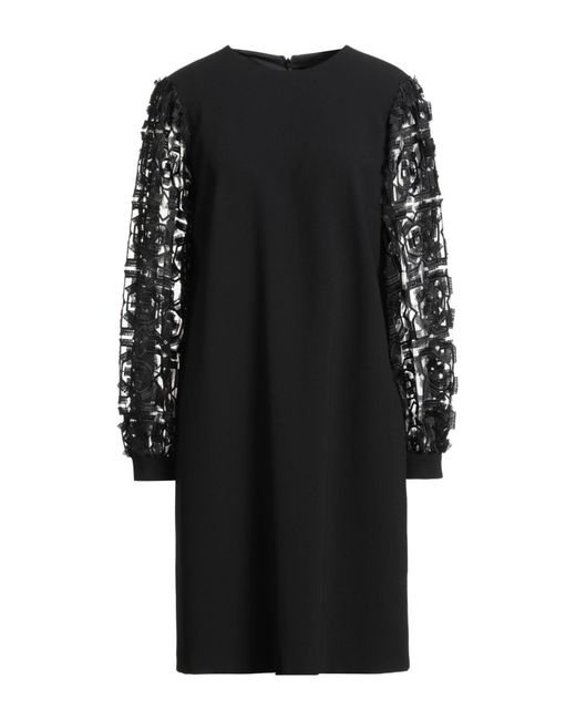 Paule Ka Black Mini Dress Polyester, Triacetate