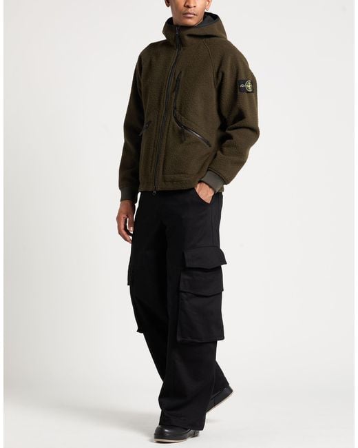 Stone Island Green Dark Jacket Virgin Wool, Polyamide for men