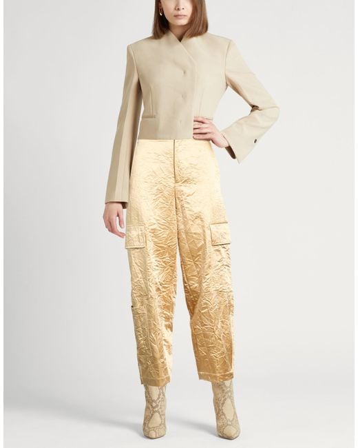 Erika Cavallini Semi Couture Natural Pants Cotton, Acetate