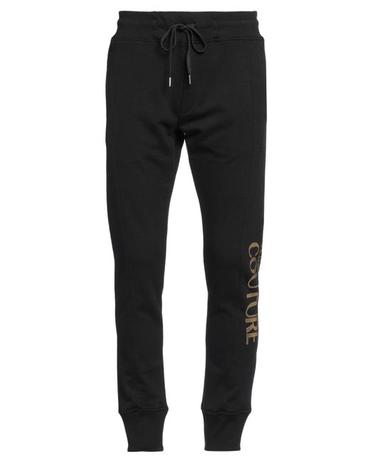 Versace Black Pants Cotton, Polyester, Elastane for men