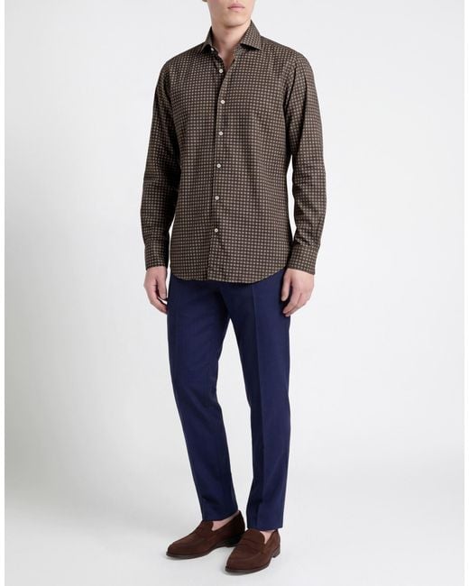 Xacus Brown Shirt Cotton for men