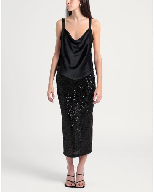 GIANNI MOLARO Black Top Polyester, Silk, Elastane