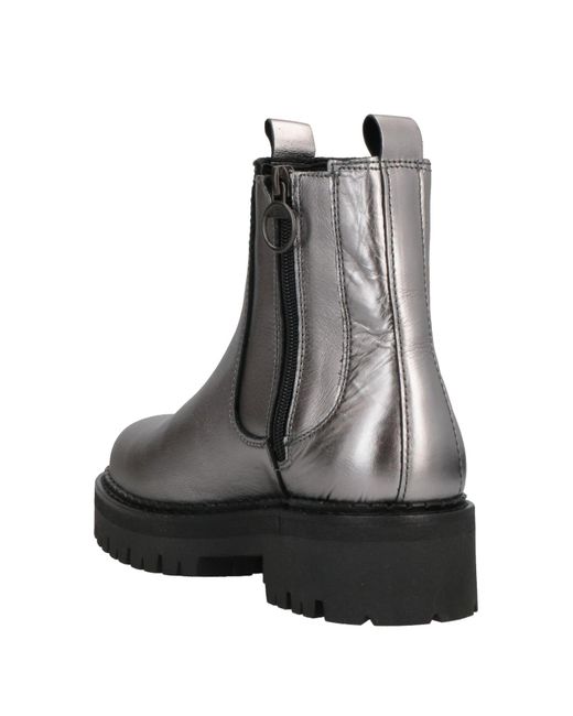 Tommy Hilfiger Leather Ankle Boots in Silver (Metallic) | Lyst