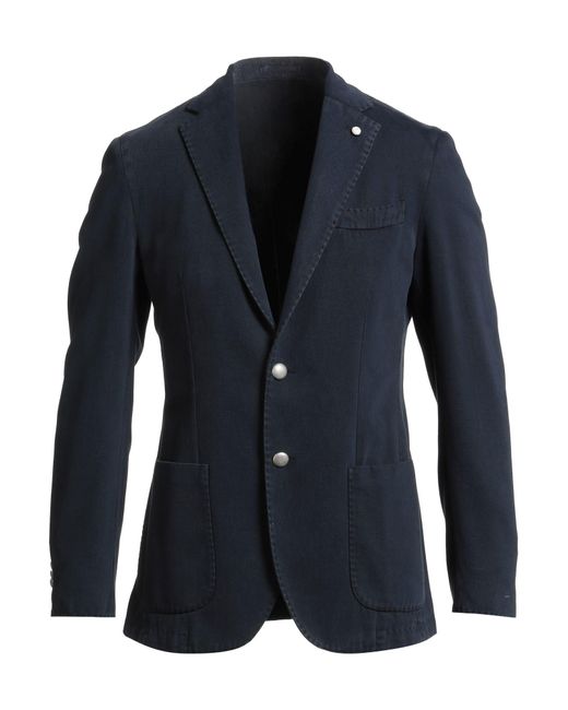 Luigi Bianchi Men's Blue Blazer Cotton, Cashmere
