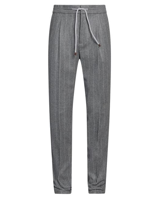 Brunello Cucinelli Gray Pants Virgin Wool for men
