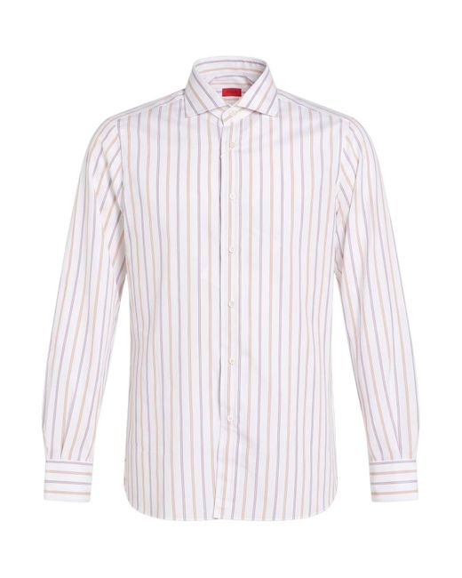 Isaia White Shirt Cotton for men